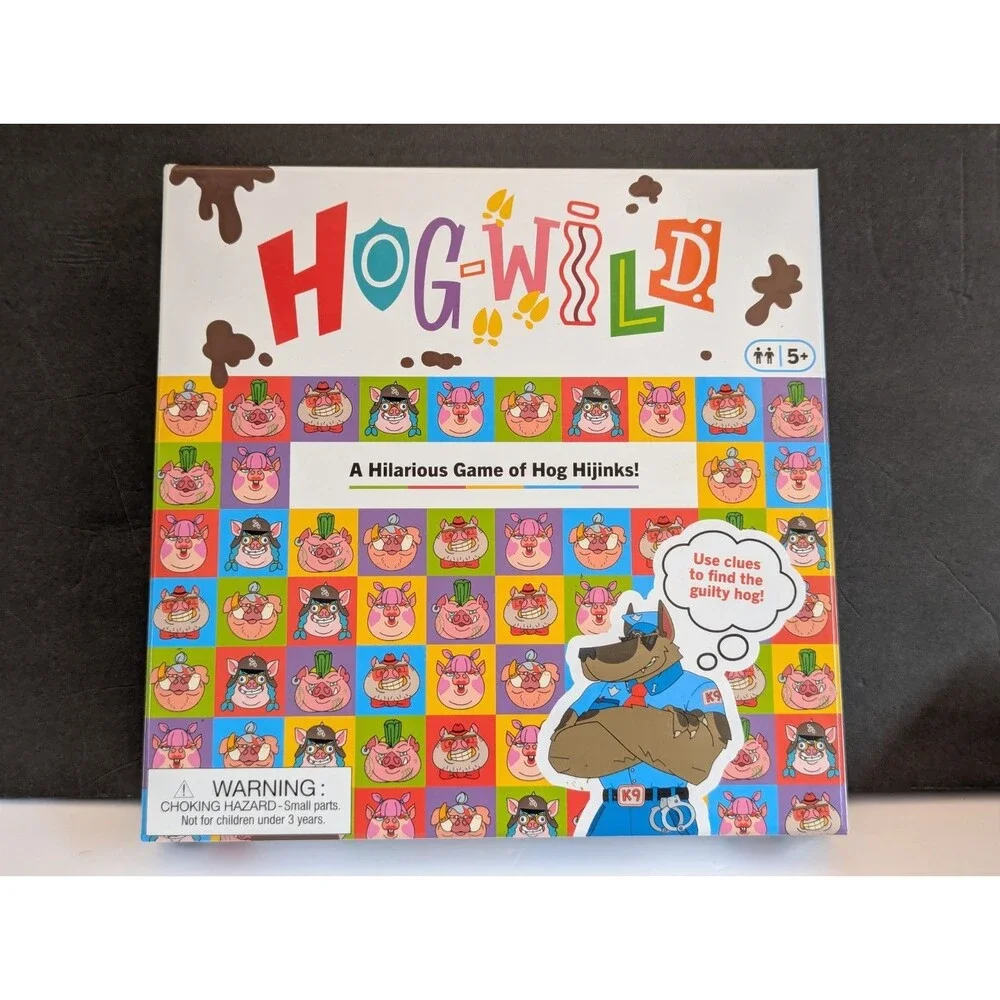 New! Hog- Wild Hijinks Guessing Board Game Family Mystery Game Ages 5+ 2 Player
